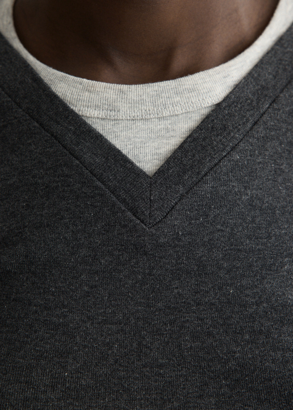 Organic Cotton V Neck Long Sleeve T-Shirt