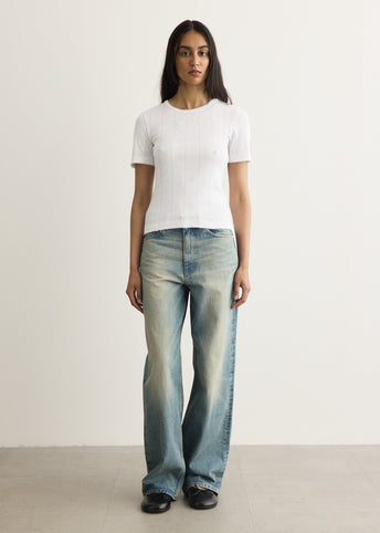 Compact Pointelle Rib Jersey T-Shirt