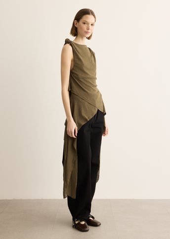 Marl Mesh Tie Knot Tank Top