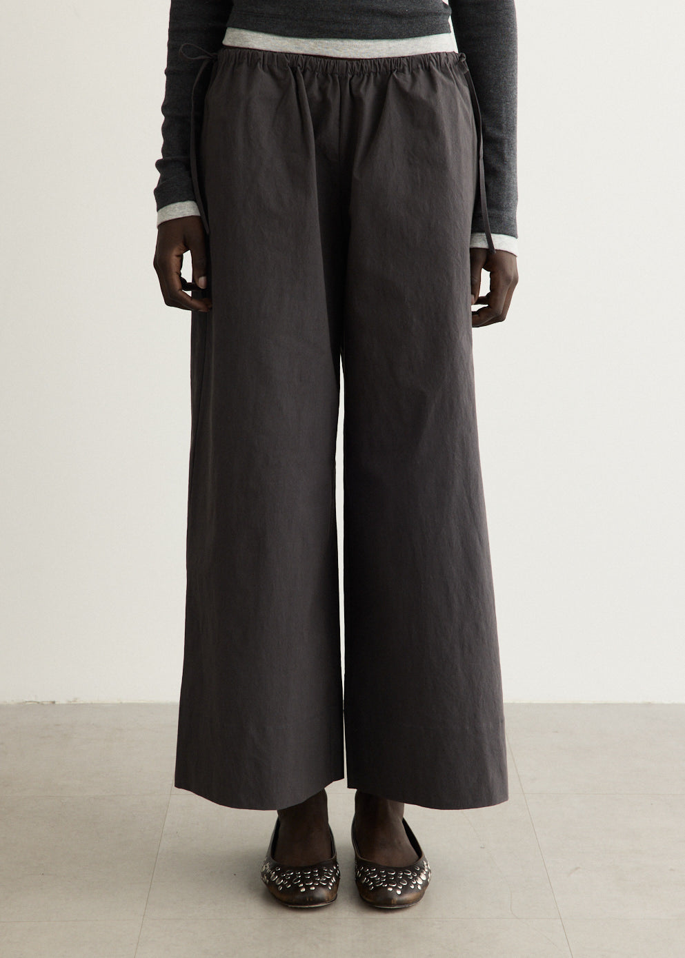 Technical Cotton Cropped Drawstring Pants