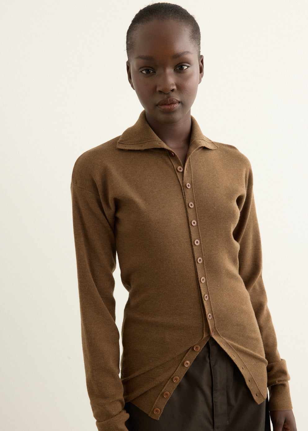 Buttoned Fitted Cardigan
