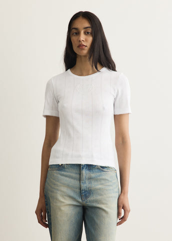 Compact Pointelle Rib Jersey T-Shirt
