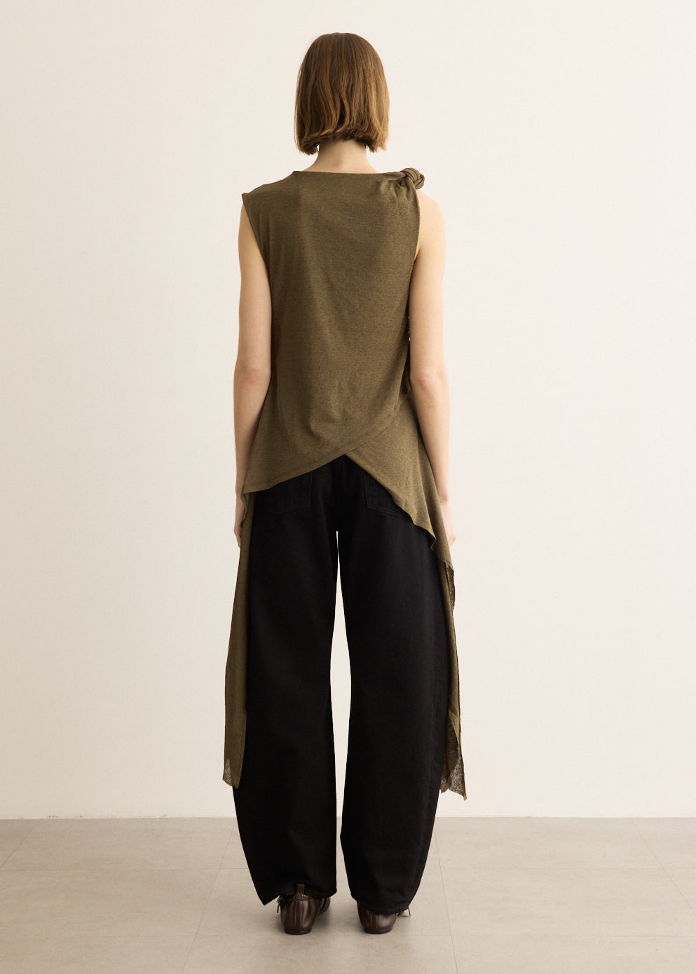 Marl Mesh Tie Knot Tank Top