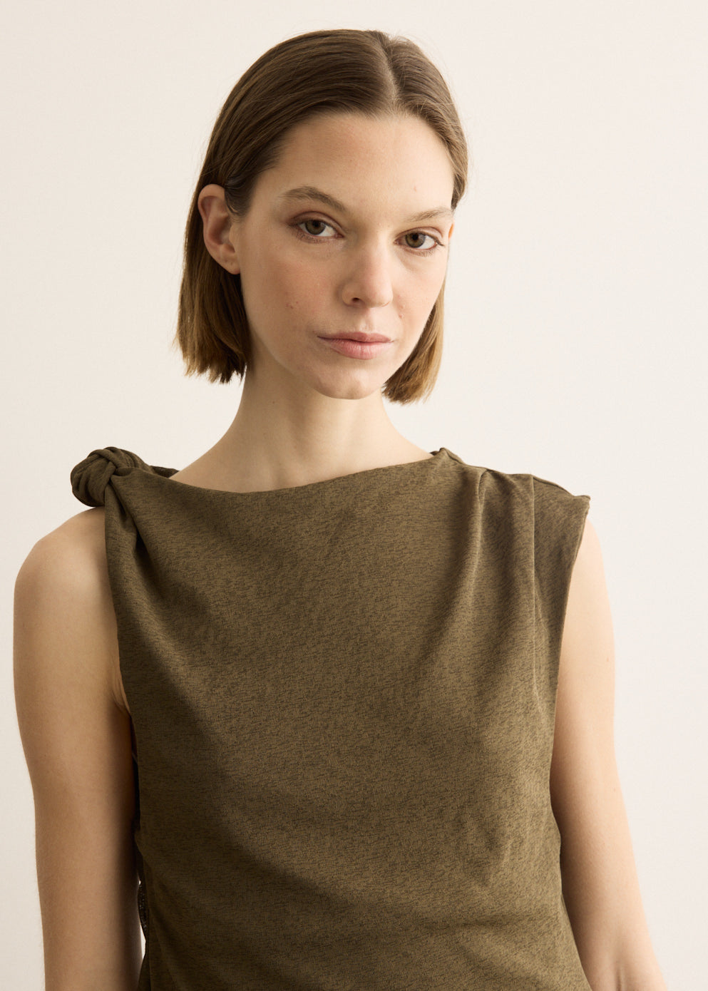 Marl Mesh Tie Knot Tank Top