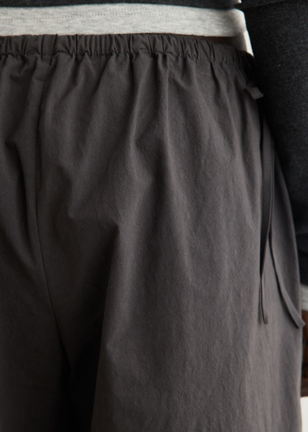 Technical Cotton Cropped Drawstring Pants