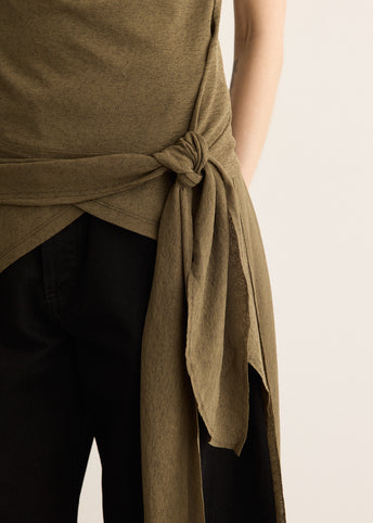 Marl Mesh Tie Knot Tank Top