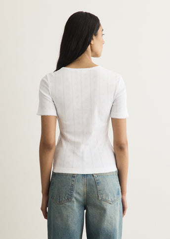 Compact Pointelle Rib Jersey T-Shirt