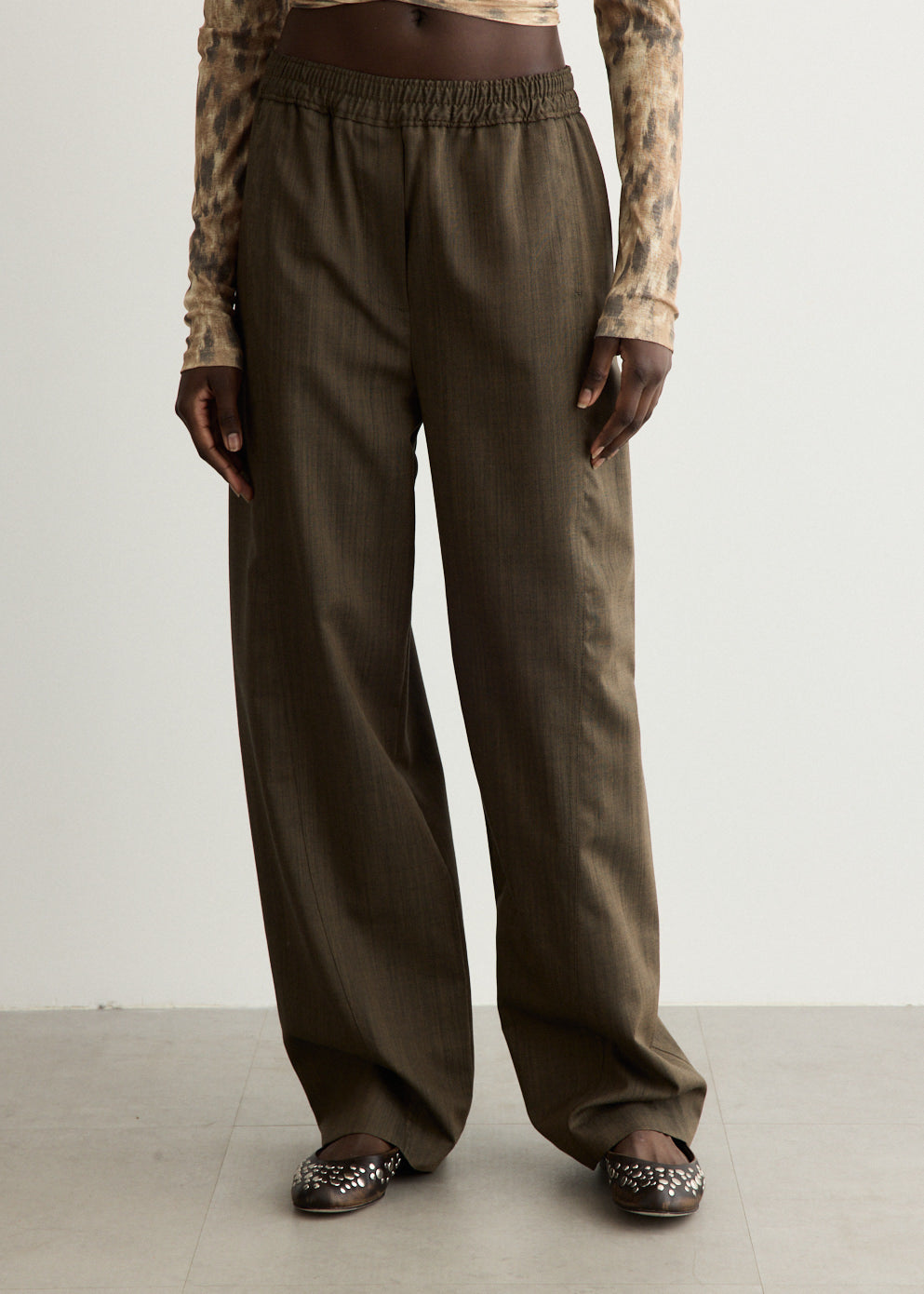 Light Wool Melange Cargo Pants