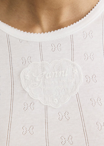 Compact Pointelle Rib Jersey T-Shirt