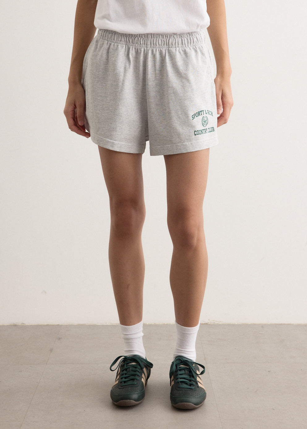 Sporty and Rich - Varsity Crest Disco Shorts - Shorts,Specials : American Fashion Style Bags On Sale Sporty and Rich - Varsity Crest Disco Shorts - Shorts,Specials : American Fashion Style Bags On Sale