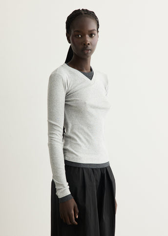 Organic Cotton V Neck Long Sleeve T-Shirt
