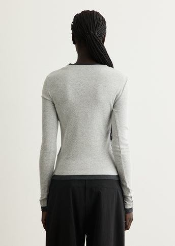 Organic Cotton V Neck Long Sleeve T-Shirt