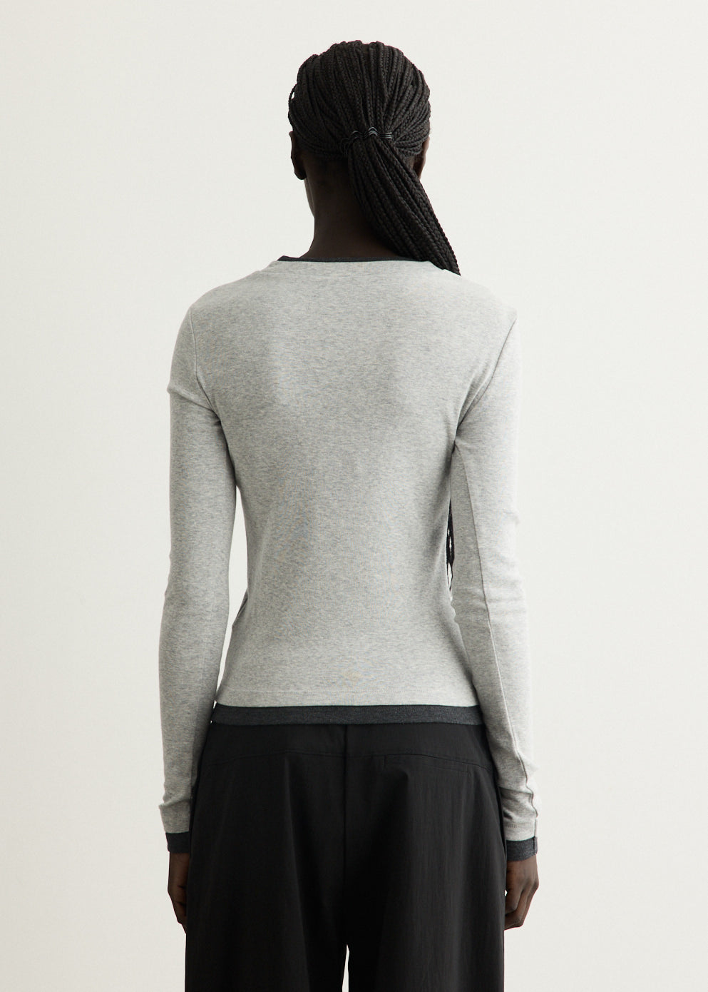 Organic Cotton V Neck Long Sleeve T-Shirt
