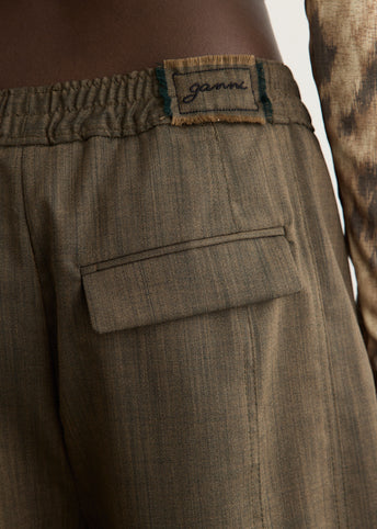 Light Wool Melange Cargo Pants