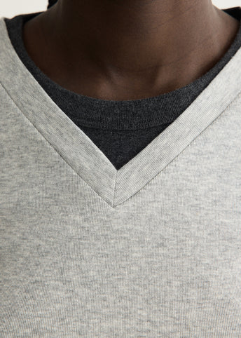 Organic Cotton V Neck Long Sleeve T-Shirt