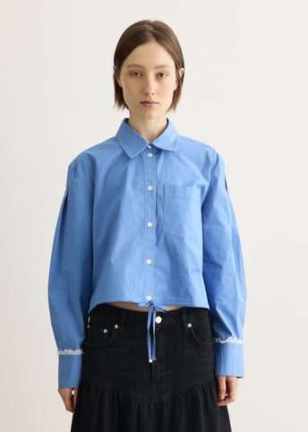 Stretch Cotton Cropped Bowling Shirt