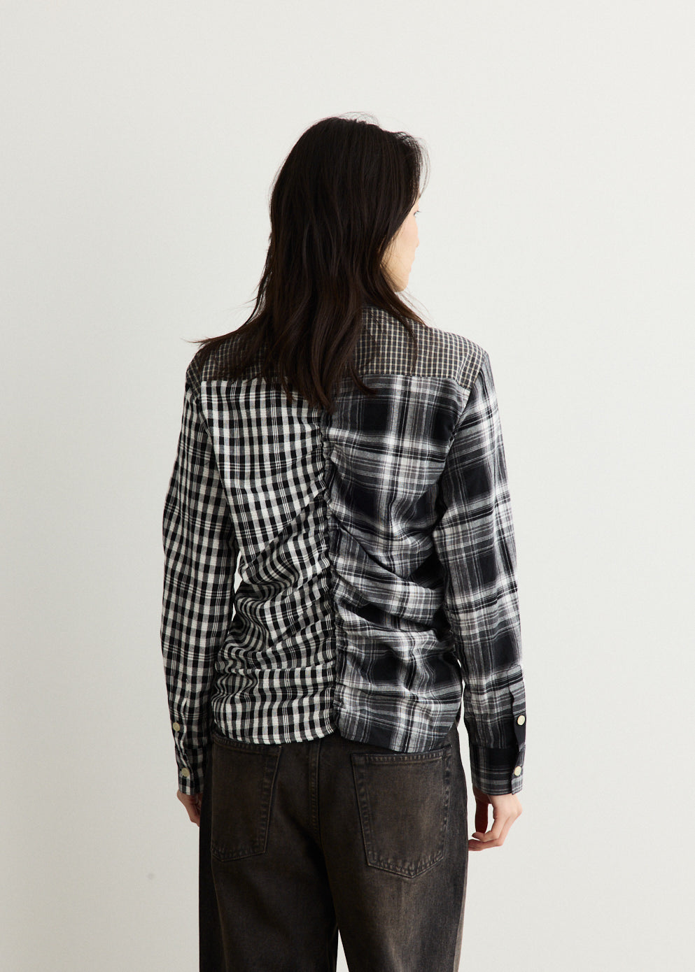 Shirred Check Shirt