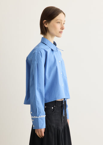 Stretch Cotton Cropped Bowling Shirt