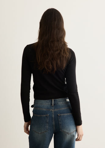 Henry-neck Long Sleeve T-Shirt