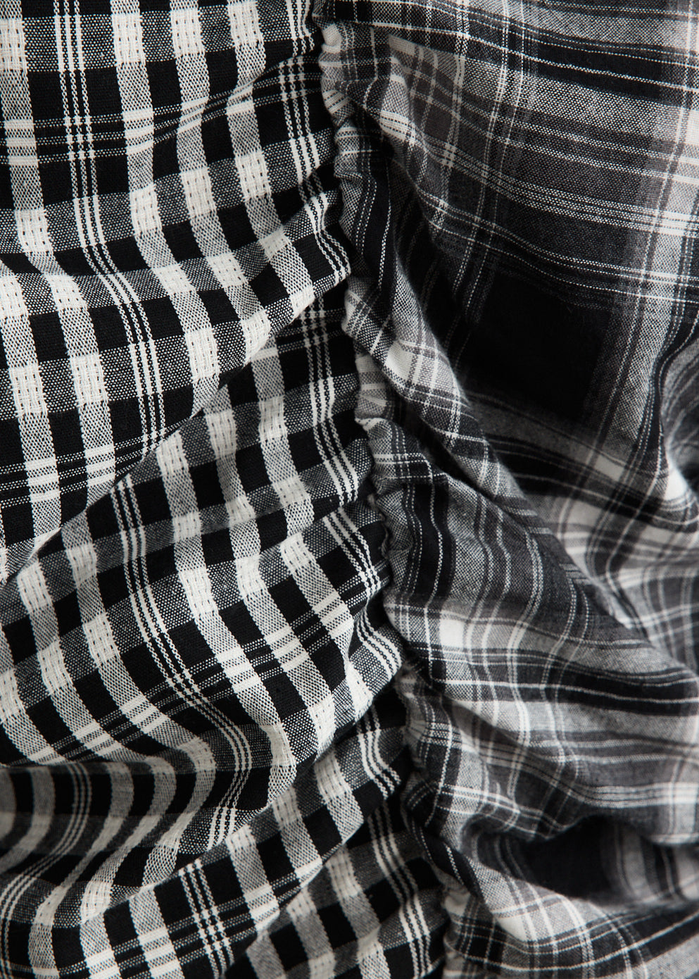 Shirred Check Shirt