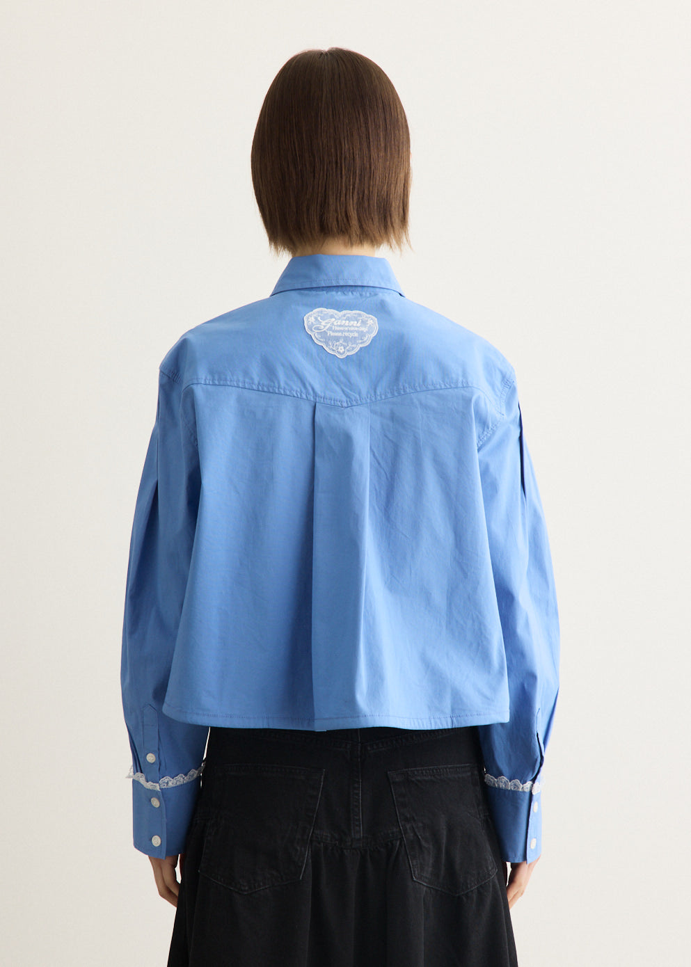 Stretch Cotton Cropped Bowling Shirt