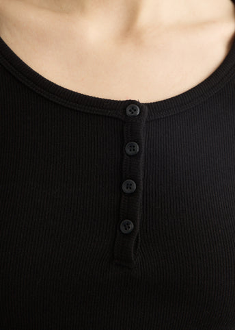 Henry-neck Long Sleeve T-Shirt