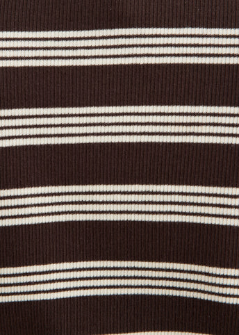 Soft Cotton Stripe Rib Longsleeve Top