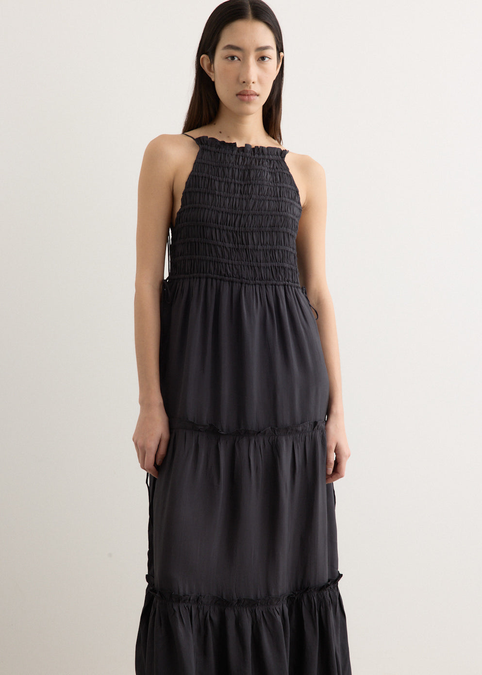 Viscose Habotai Maxi Smock Slip Dress