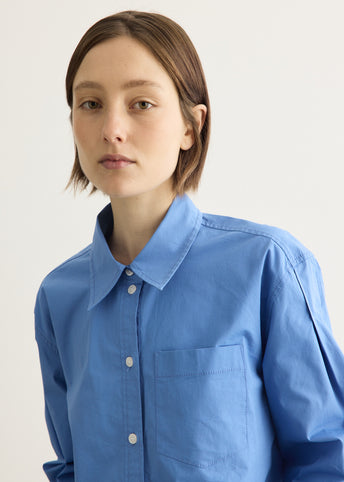 Stretch Cotton Cropped Bowling Shirt