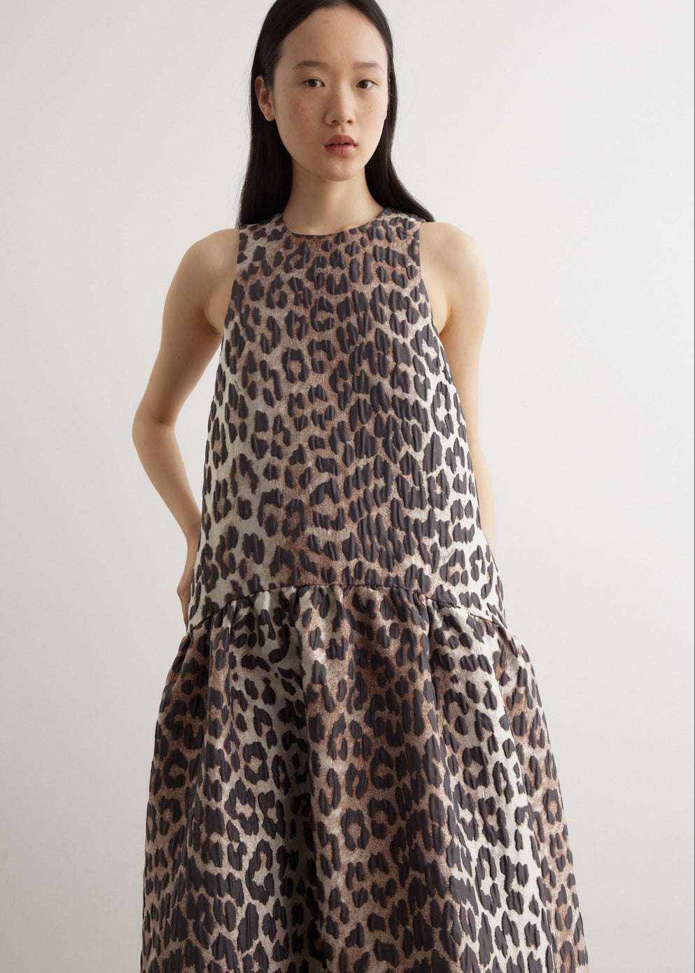3D Jacquard Midi Dress