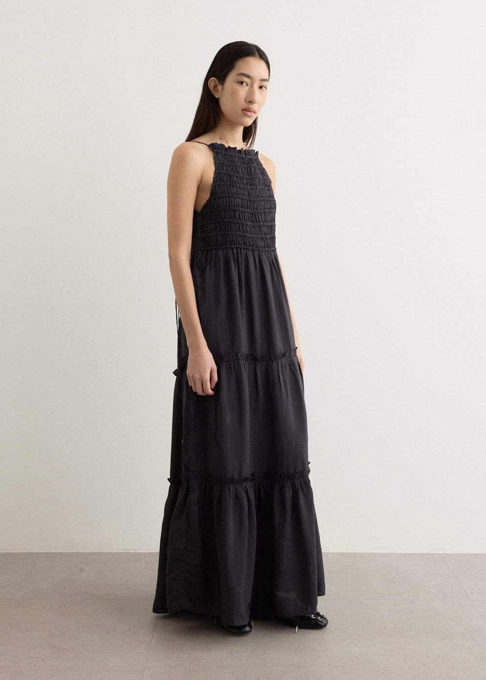 Viscose Habotai Maxi Smock Slip Dress
