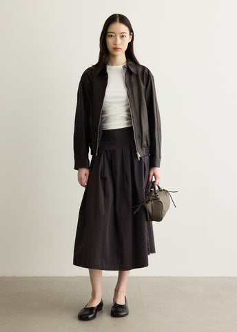 Tucked Maxi Cotton Skirt