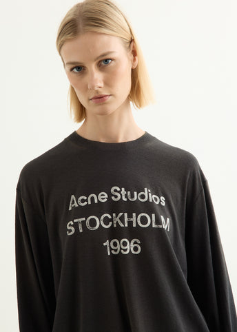 トップス Acne Studios Black long Tshirt 1996 Edden Long Sleeve T-Shirt