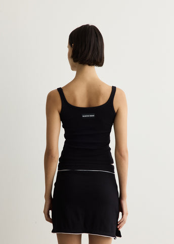 Moon Logo Ribbed Jersey Crop Tank Top