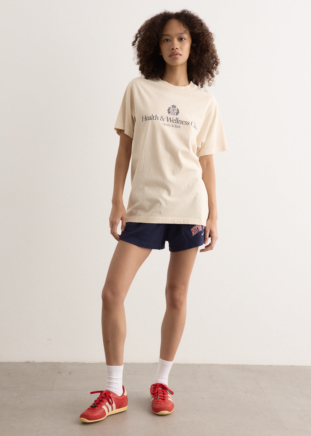 Sporty&Rich｜TRAINING PANTS (New York Ivy Disco Short (S Wellness Ivy Disco Short - Heather Gray/Navy – Sporty & Rich