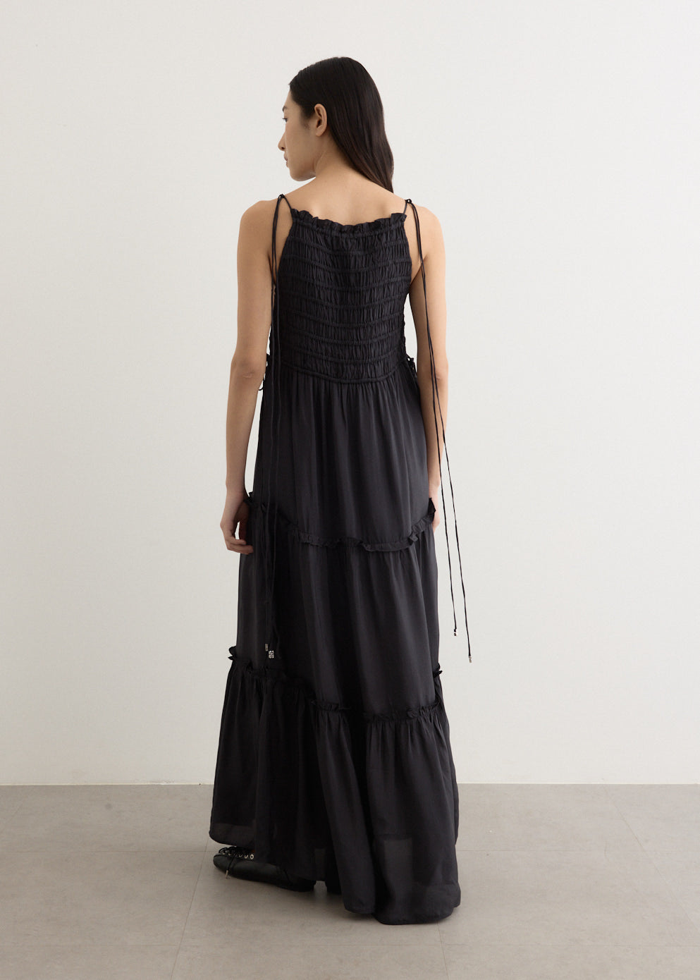 Viscose Habotai Maxi Smock Slip Dress