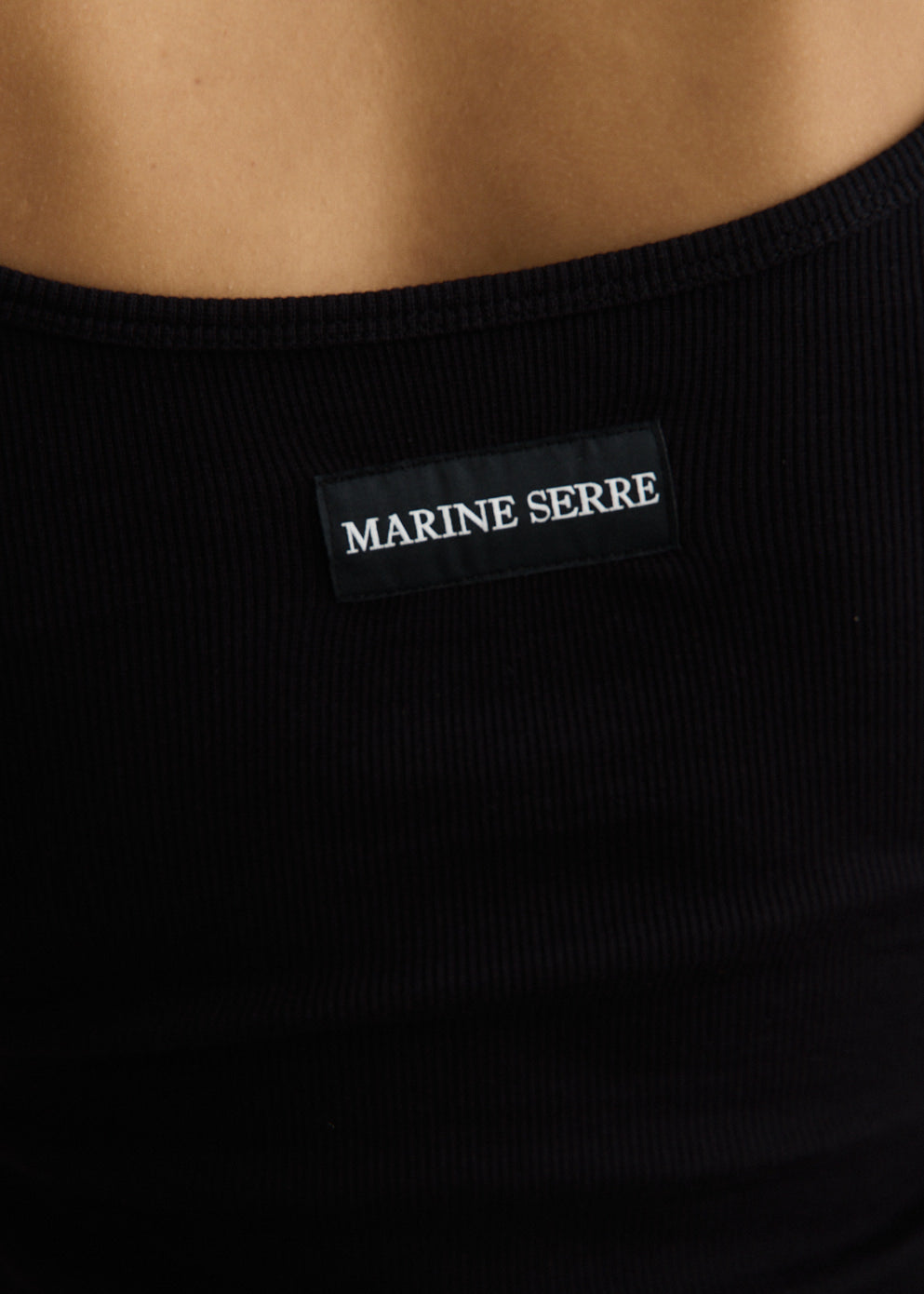 Moon Logo Ribbed Jersey Crop Tank Top