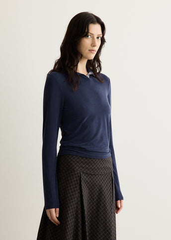 Prep Polo Long Sleeve Top