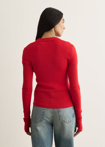 Mini Ribbed Merino Polo