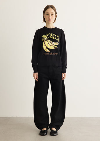 Cotton Graphic Banana Sweater