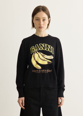 Cotton Graphic Banana Sweater