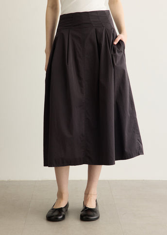 Tucked Maxi Cotton Skirt