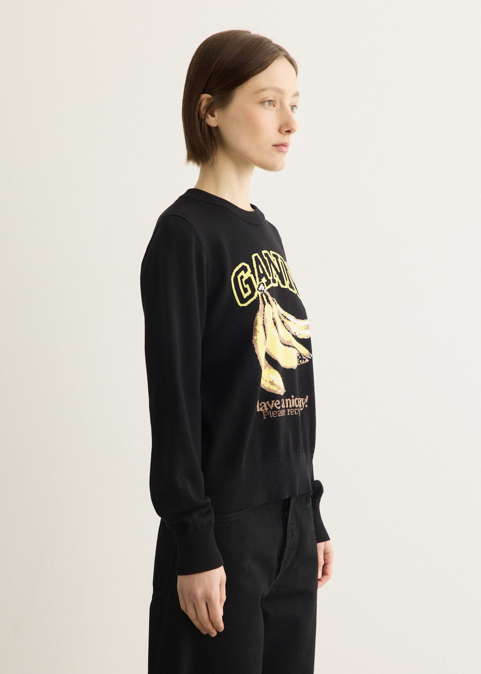 Cotton Graphic Banana Sweater