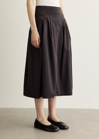 Tucked Maxi Cotton Skirt