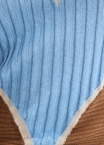 Colour-Blocked Knit Polo Vesr