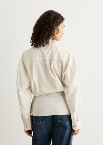 Straight Collar Twisted Shirt
