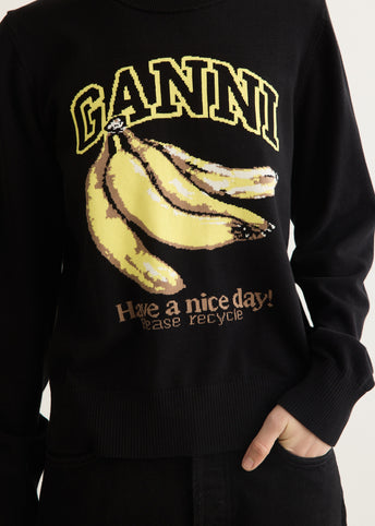 Cotton Graphic Banana Sweater