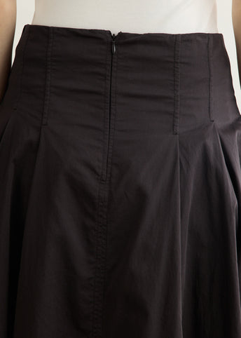 Tucked Maxi Cotton Skirt