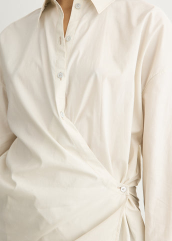 Straight Collar Twisted Shirt