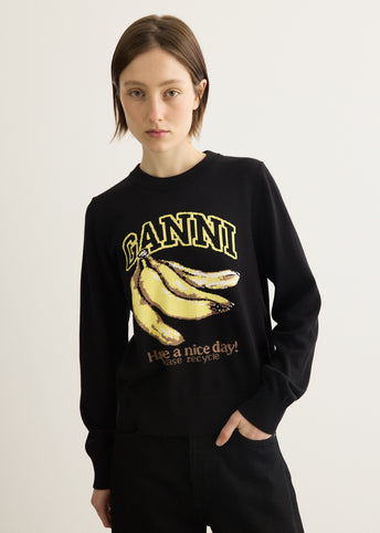 Cotton Graphic Banana Sweater